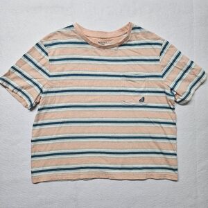 Roxy Sunny Days Cropped Boxy Tee  Pink Blue Large